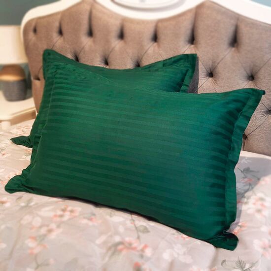 Наволочки Lelit 50*70 см Страйп сатин Изумрудный зеленый 2 штуки