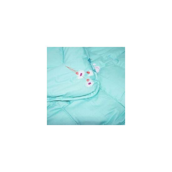 Одеяло_из_верблюжьей_шерсти_зеленое_с_ромашками_4