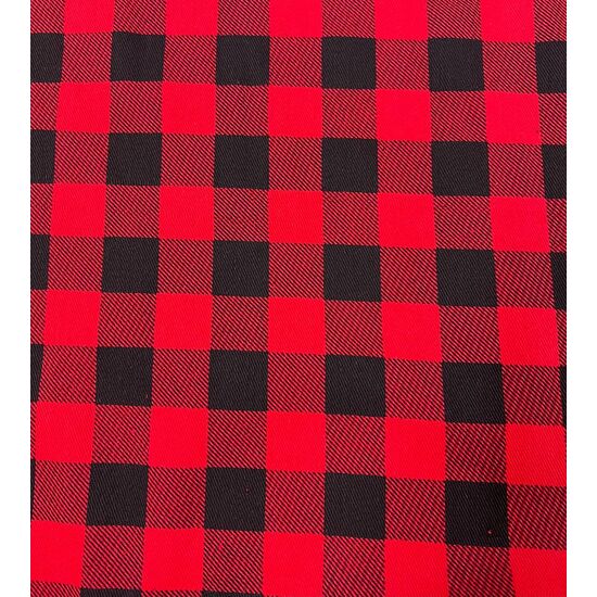Джинс с начесом 100% хб мягкая утепленная для пижам, скатертей 150 см клетка красная черная в клетку 39022-4